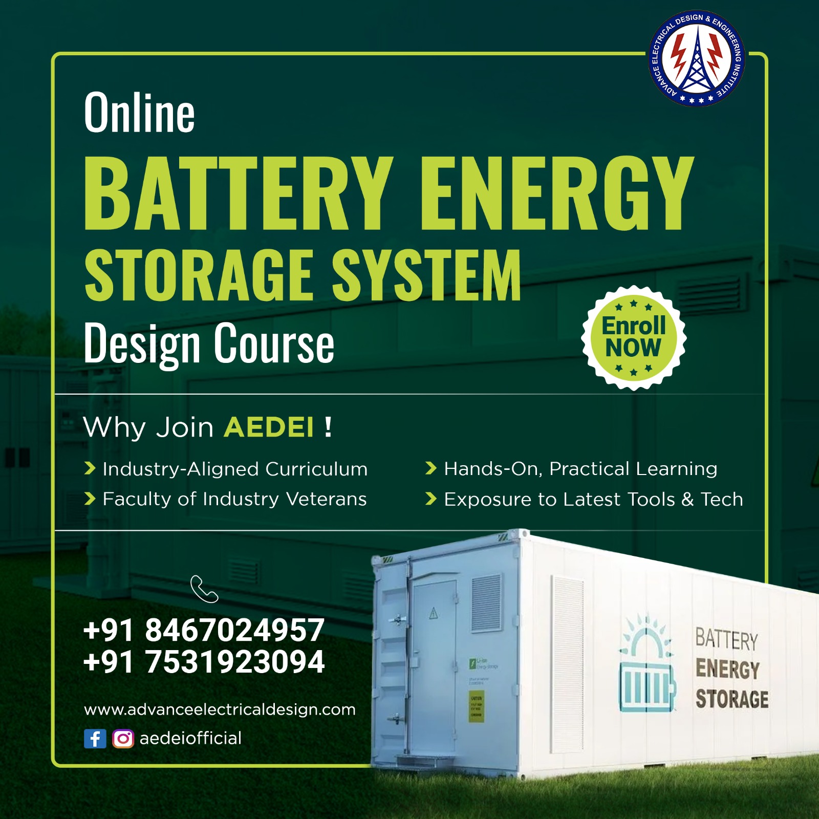 online Battery Energy Storage System (BESS) Design training